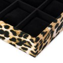 Organizer na biżuterię, kosmetyki GLASEN styl nowoczesny stojący ameliahome - JEWELRYBOX/AH/GLASEN/LEOPARD/18X7