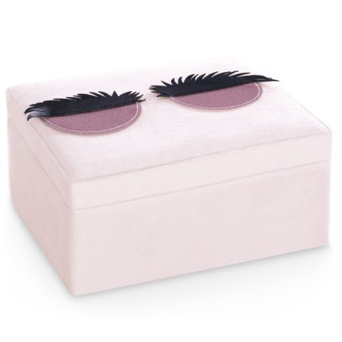 Organizer na biżuterię, kosmetyki LASHES styl nowoczesny stojący ameliahome - JEWELRYBOX/AH/LASHES/POWDERPINK/14X9