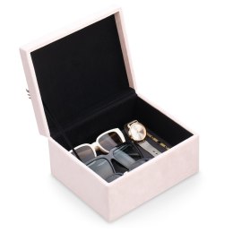 Organizer na biżuterię, kosmetyki LASHES styl nowoczesny stojący ameliahome - JEWELRYBOX/AH/LASHES/POWDERPINK/19X12