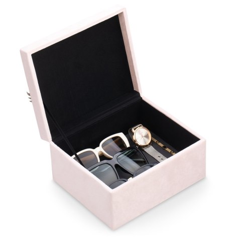 Organizer na biżuterię, kosmetyki LASHES styl nowoczesny stojący ameliahome - JEWELRYBOX/AH/LASHES/POWDERPINK/19X12