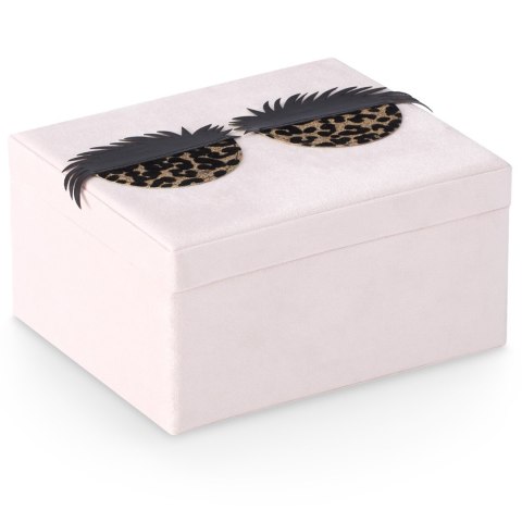 Organizer na biżuterię, kosmetyki LASHES styl nowoczesny stojący ameliahome - JEWELRYBOX/AH/LASHES/POWDERPINK/19X12