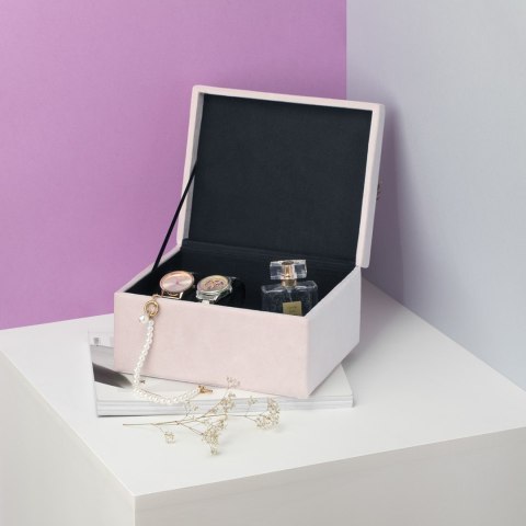 Organizer na biżuterię, kosmetyki LASHES styl nowoczesny stojący ameliahome - JEWELRYBOX/AH/LASHES/POWDERPINK/19X12