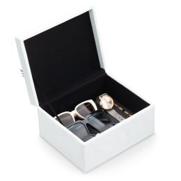 Organizer na biżuterię, kosmetyki LASHES styl nowoczesny stojący ameliahome - JEWELRYBOX/AH/LASHES/WHITE/14X9