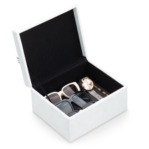 Organizer na biżuterię, kosmetyki LASHES styl nowoczesny stojący ameliahome - JEWELRYBOX/AH/LASHES/WHITE/14X9