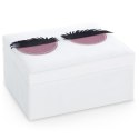 Organizer na biżuterię, kosmetyki LASHES styl nowoczesny stojący ameliahome - JEWELRYBOX/AH/LASHES/WHITE/14X9