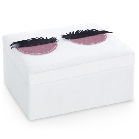 Organizer na biżuterię, kosmetyki LASHES styl nowoczesny stojący ameliahome - JEWELRYBOX/AH/LASHES/WHITE/14X9