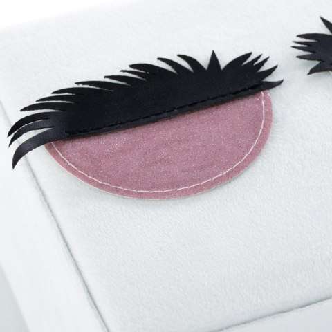 Organizer na biżuterię, kosmetyki LASHES styl nowoczesny stojący ameliahome - JEWELRYBOX/AH/LASHES/WHITE/14X9