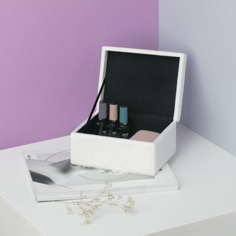 Organizer na biżuterię, kosmetyki LASHES styl nowoczesny stojący ameliahome - JEWELRYBOX/AH/LASHES/WHITE/14X9
