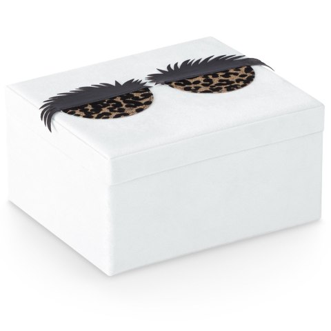 Organizer na biżuterię, kosmetyki LASHES styl nowoczesny stojący ameliahome - JEWELRYBOX/AH/LASHES/WHITE/19X12