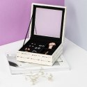 Organizer na biżuterię, kosmetyki MASCA styl boho stojący ameliahome - JEWELRYBOX/AH/MASCA/CREAM+BLACK/18X6,5