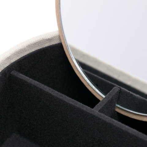 Organizer na biżuterię, kosmetyki WODEN styl boho stojący ameliahome - JEWELRYBOX/AH/WODEN/CREAM/13,8X6,2