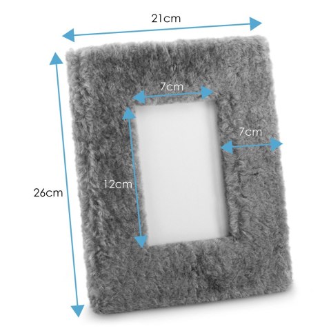Ramka FUR  niebieski styl nowoczesny ameliahome - PHOTOFRAME/AH/FUR/DENIM/21X26