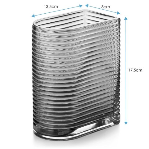 Wazon CRAY kolor czarny ameliahome - VASE/AH/CRAY/BLACK/8X17,5
