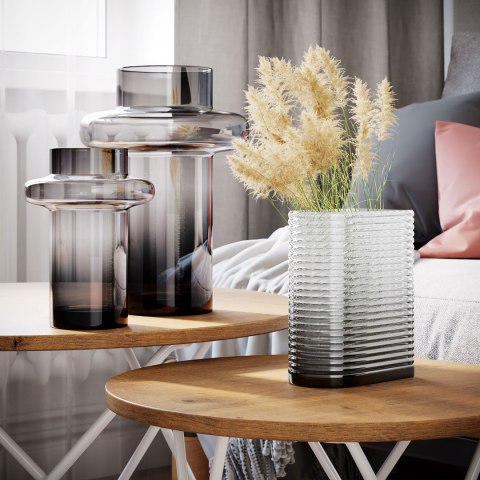 Wazon CRAY kolor czarny ameliahome - VASE/AH/CRAY/BLACK/8X17,5