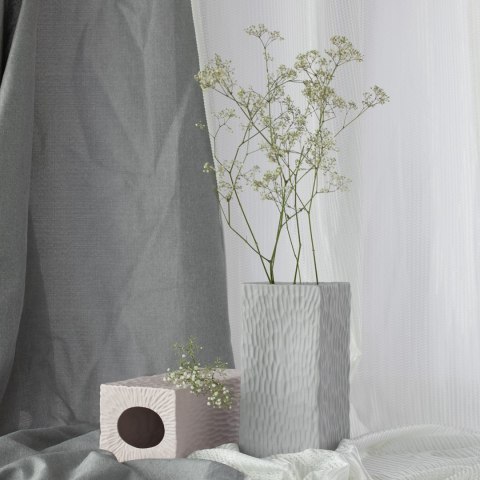 Wazon DEVON  kremowy styl minimalistyczny do wewnątrz ameliahome - VASE/AH/DEVON/CREAM/10,2X22,7