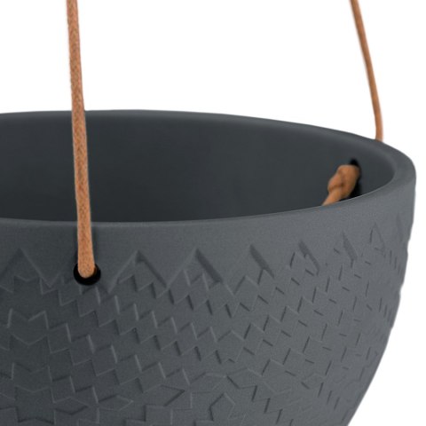 Donica LOKAI  czarny styl boho do wewnątrz ameliahome - FLOWERPOT/AH/LOKAI/BLACK/15,4X10