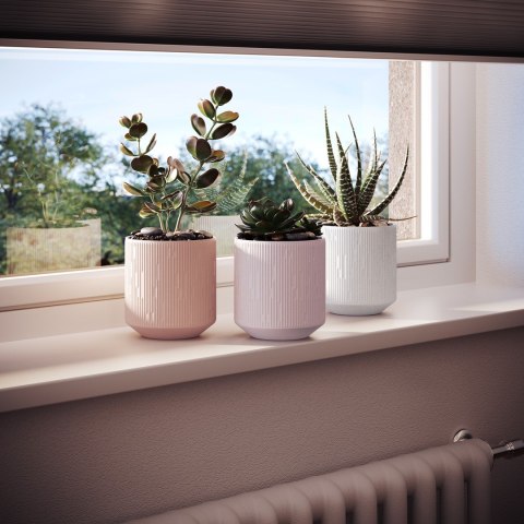 Donica PASO  koralowy styl nowoczesny do wewnątrz ameliahome - FLOWERPOT/AH/PASO/PEACH/9X9,8