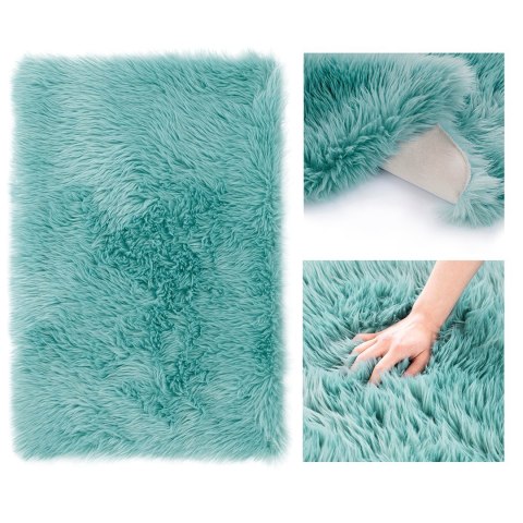 Dywan DOKKA  niebieski motyw nowoczesny 75x120 ameliahome - RUG/AH/DOKKA/NONSLIP/BLUE/75x120