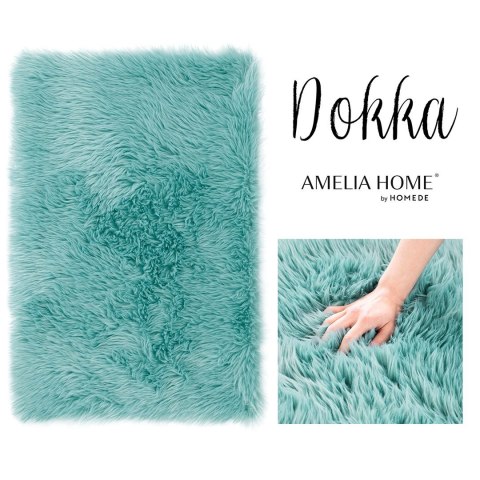 Dywan DOKKA  niebieski motyw nowoczesny 75x120 ameliahome - RUG/AH/DOKKA/NONSLIP/BLUE/75x120