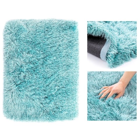 Dywan FLORO  niebieski motyw nowoczesny 50x80 ameliahome - RUG/AH/FLORO/BLUE/50x80