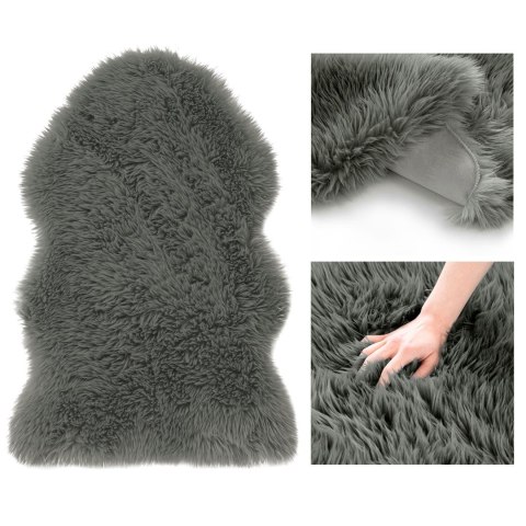 Dywan kształt nieregularny DOKKA  grafitowy motyw nowoczesny 75x150 ameliahome - RUG/AH/DOKKA/DARKGREY/S75x150