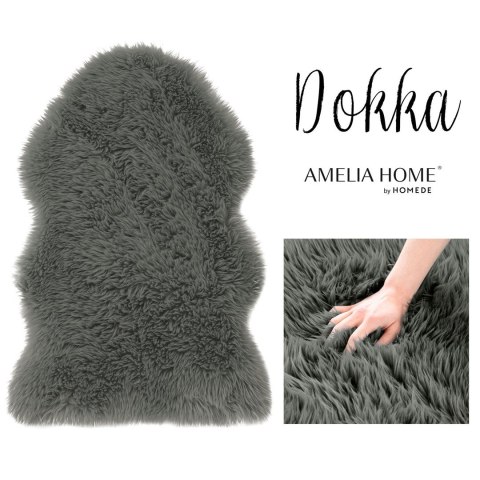 Dywan kształt nieregularny DOKKA  grafitowy motyw nowoczesny 75x150 ameliahome - RUG/AH/DOKKA/DARKGREY/S75x150