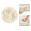 Dywan okrągły DOKKA  beżowy motyw nowoczesny r90 ameliahome - RUG/AH/DOKKA/BEIGE/R90