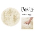 Dywan okrągły DOKKA  beżowy motyw nowoczesny r90 ameliahome - RUG/AH/DOKKA/BEIGE/R90
