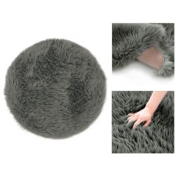 Dywan okrągły DOKKA grafitowy motyw nowoczesny r45 ameliahome - RUG/AH/DOKKA/DARKGREY/R45