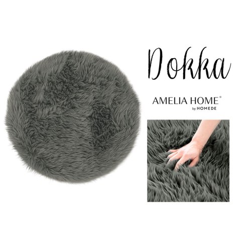 Dywan okrągły DOKKA grafitowy motyw nowoczesny r45 ameliahome - RUG/AH/DOKKA/DARKGREY/R45