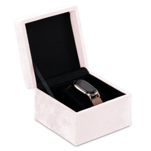 Organizer na biżuterię, kosmetyki BASA styl minimalistyczny stojący ameliahome - JEWELRYBOX/AH/BASA/POWDERPINK/10,8X7,8