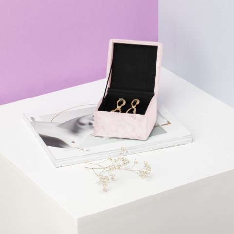 Organizer na biżuterię, kosmetyki BASA styl minimalistyczny stojący ameliahome - JEWELRYBOX/AH/BASA/POWDERPINK/10,8X7,8