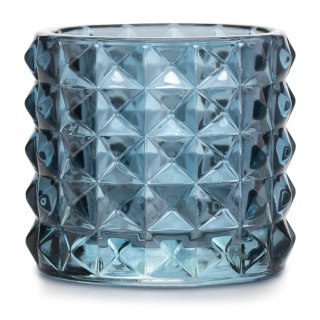 Świecznik MALAGA  niebieski styl glamour ameliahome - CANDLEHOLDER/AH/MALAGA/NAVY/7X6,5