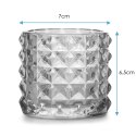 Świecznik MALAGA  niebieski styl glamour ameliahome - CANDLEHOLDER/AH/MALAGA/NAVY/7X6,5