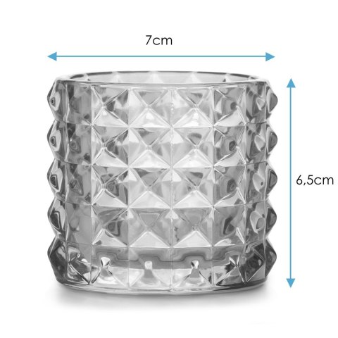 Świecznik MALAGA  niebieski styl glamour ameliahome - CANDLEHOLDER/AH/MALAGA/NAVY/7X6,5