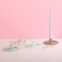 Świecznik MORAB  pudrowy róż styl boho do wewnątrz ameliahome - CANDLEHOLDER/AH/MORAB/ROSE/12X3,5