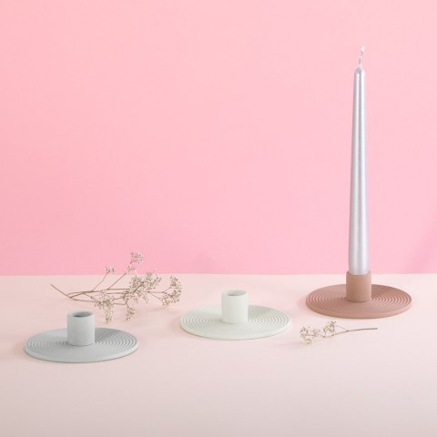 Świecznik MORAB  szary styl boho do wewnątrz ameliahome - CANDLEHOLDER/AH/MORAB/GREY/12X3,5