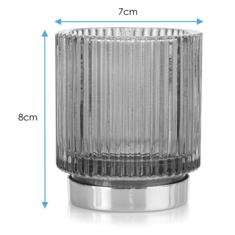 Świecznik POMPEY  pudrowy róż ameliahome - CANDLEHOLDER/AH/POMPEY/POWDERPINK/7X8