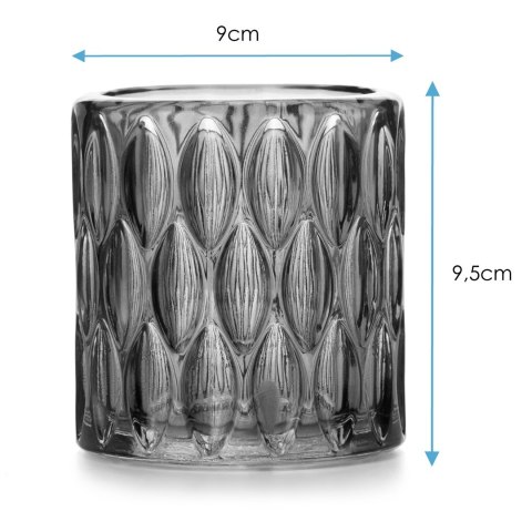 Świecznik VIGO  niebieski ameliahome - CANDLEHOLDER/AH/VIGO/NAVY/9X9,5