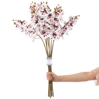 Sztuczny kwiat FALENI  biały styl nowoczesny ameliahome - ARTFLOWER/AH/FALENI/WHITE+PLUM/10PCS