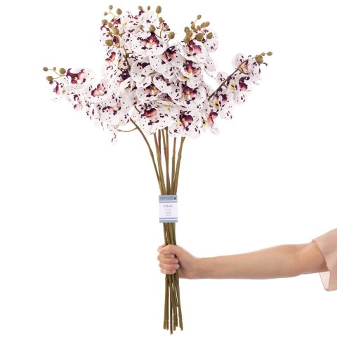 Sztuczny kwiat FALENI  biały styl nowoczesny ameliahome - ARTFLOWER/AH/FALENI/WHITE+PLUM/10PCS