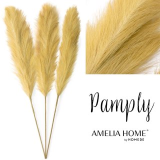 Sztuczny kwiat PAMPLY  musztardowy ameliahome - PAMPAS/AH/PAMPLY/HONEY/110CM/3PCS