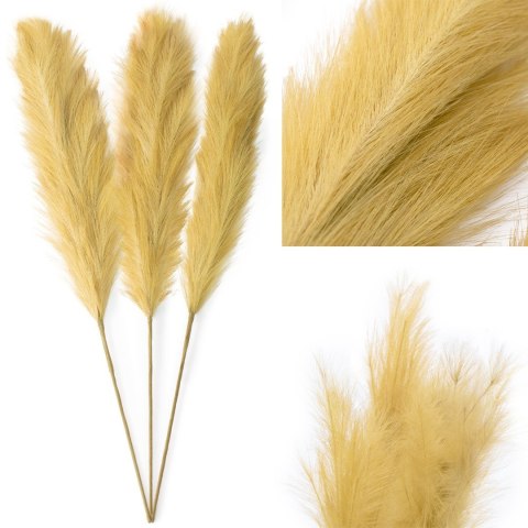 Sztuczny kwiat PAMPLY  musztardowy ameliahome - PAMPAS/AH/PAMPLY/HONEY/110CM/3PCS