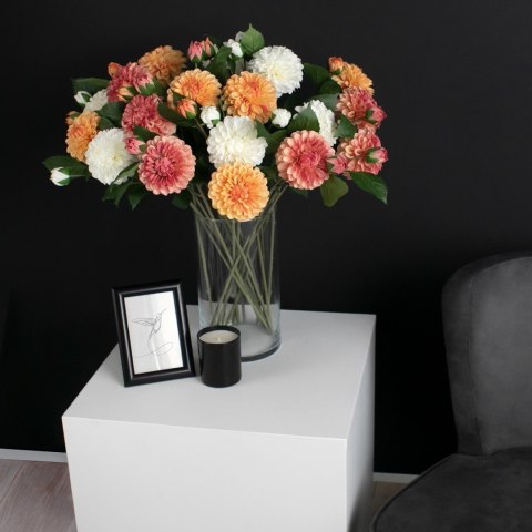 Sztuczny kwiat PIWONI  koralowy styl nowoczesny ameliahome - ARTFLOWER/AH/PIWONI/ROSE/10PCS