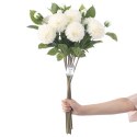 Sztuczny kwiat PIWONI  kremowy styl nowoczesny ameliahome - ARTFLOWER/AH/PIWONI/WHITE/10PCS
