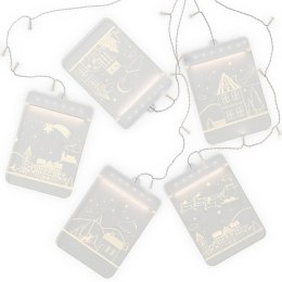 Dekoracja świąteczna CHRISTMAS CITY  transparentny do wewnątrz ameliahome - LEDPL/AH/CHRISTMASCITY/RECT/SET/5PCS