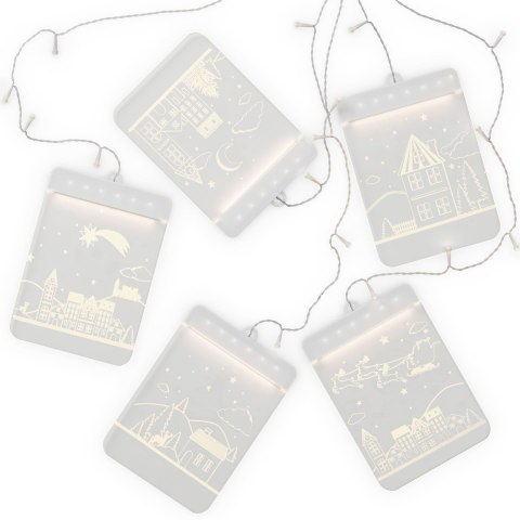 Dekoracja świąteczna CHRISTMAS CITY  transparentny do wewnątrz ameliahome - LEDPL/AH/CHRISTMASCITY/RECT/SET/5PCS