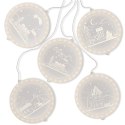 Dekoracja świąteczna CHRISTMAS CITY  transparentny do wewnątrz ameliahome - LEDPL/AH/CHRISTMASCITY/ROUND/SET/5PCS