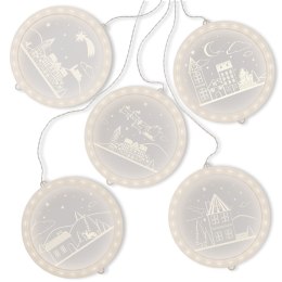 Dekoracja świąteczna CHRISTMAS CITY  transparentny do wewnątrz ameliahome - LEDPL/AH/CHRISTMASCITY/ROUND/SET/5PCS