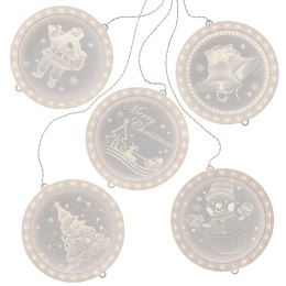 Dekoracja świąteczna CHRISTMAS MOOD  transparentny do wewnątrz ameliahome - LEDPL/AH/CHRISTMASMOOD/ROUND/SET/5PCS